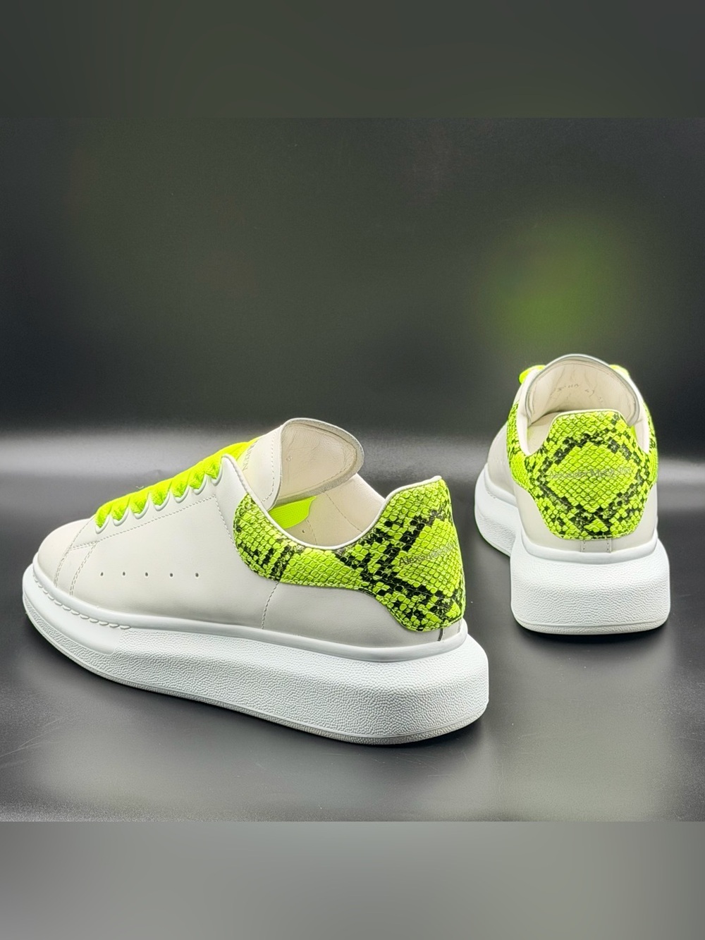 Alexander McQueen Oversized Neon Green Snake Print